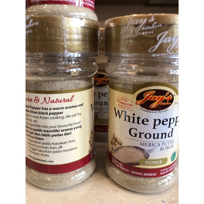 

JAY'S WHITE PEPPER GROUND Bubuk Merica Putih Serbuk Lada Masakan75g Instan Grosir