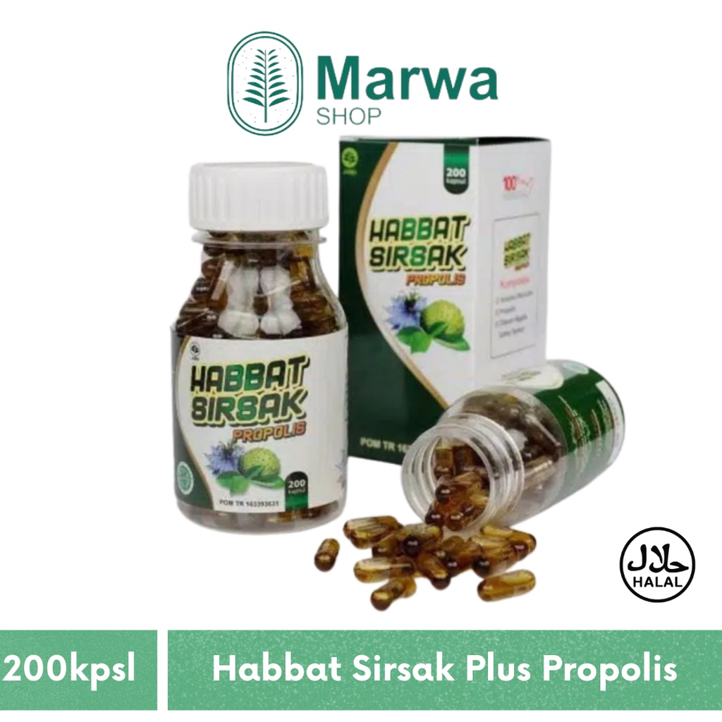 Habbat sirsak Habbatusauda Plus Sirsak Plus Propolis. Solusi Herbal Kanker 200kpsl