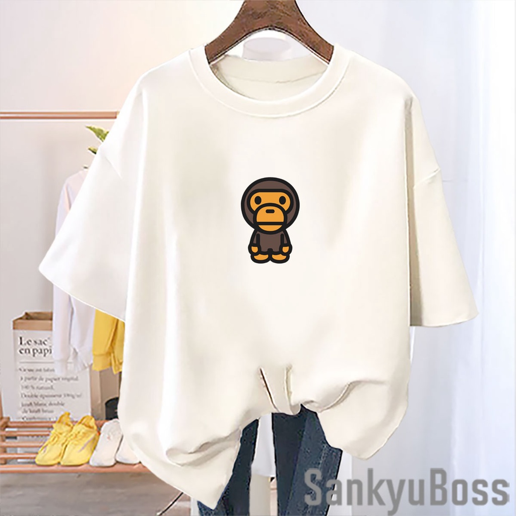 SANKYUBOSS - KAOS MONYET LUCU TSHIRT DISTRO / ATASAN WANITA / BAJU PRIA / PAKAIAN WANITA OVERSIZE HI