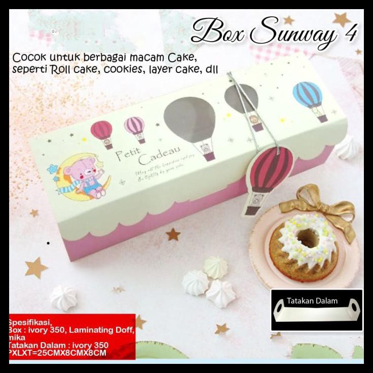 

Box Sunway-4 / Box Roll Cake / Box Lapis Gulung / Box Cookies - 6Pcs
