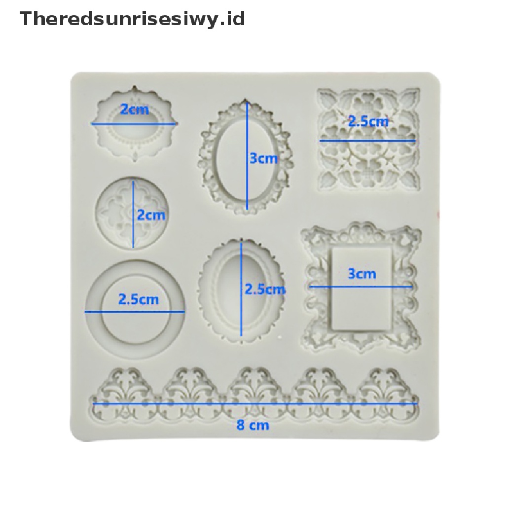 # Alat Rumah Tangga # Cetakan Fondant Kue Bentuk Cermin 3D Bahan Silikon Gaya Vintage