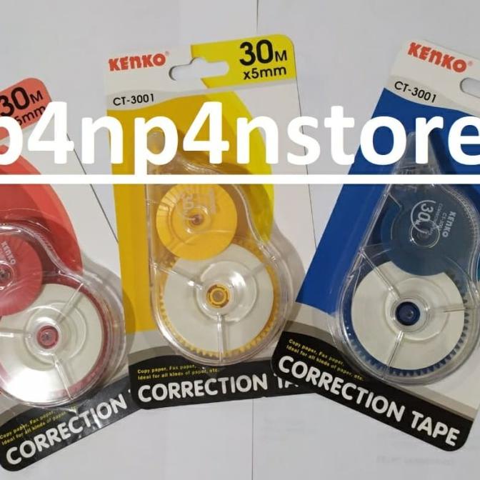 

Office & Stationery | Alat Tulis | 1 Lusin Correction Tape Kenko Ct 3001 (30 M X 5 Mm) / Tip-X Kertas | Best Seller