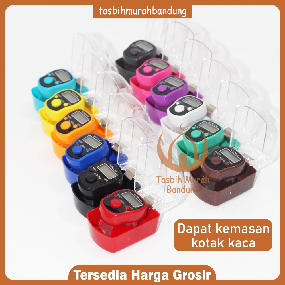 TASBIH DIGITAL LED KOTAK KACA DAN CARD + MIKA