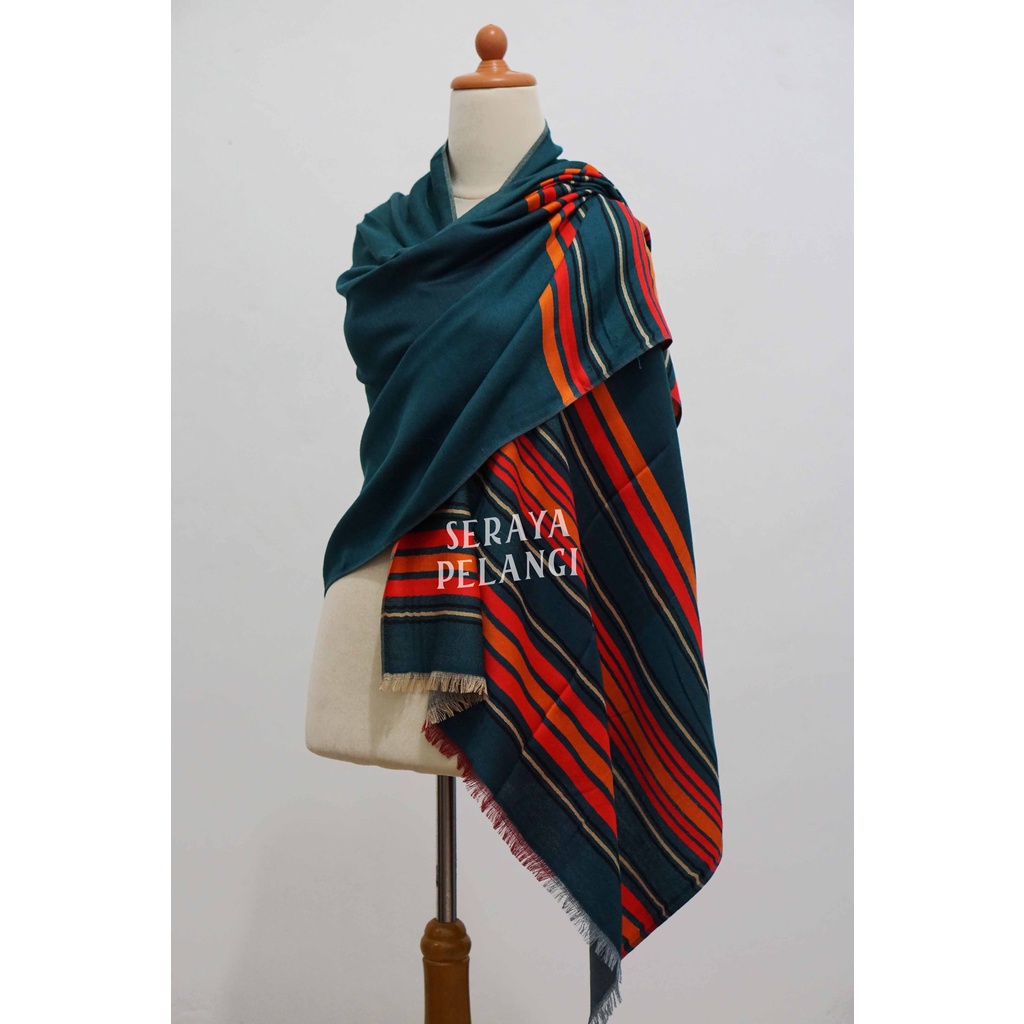 Pashmina Cashmere Motif Garis 01 | Selendang | Scarf | Syal | Shawl | Pasmina Kashmir | Souvenir | Hadiah Ulang Tahun | Birthday Gift | Aksesoris Fashion Wanita Pria | Premium Import Quality | Luxury Scarf | Grosir Murah | Unisex | Wraps