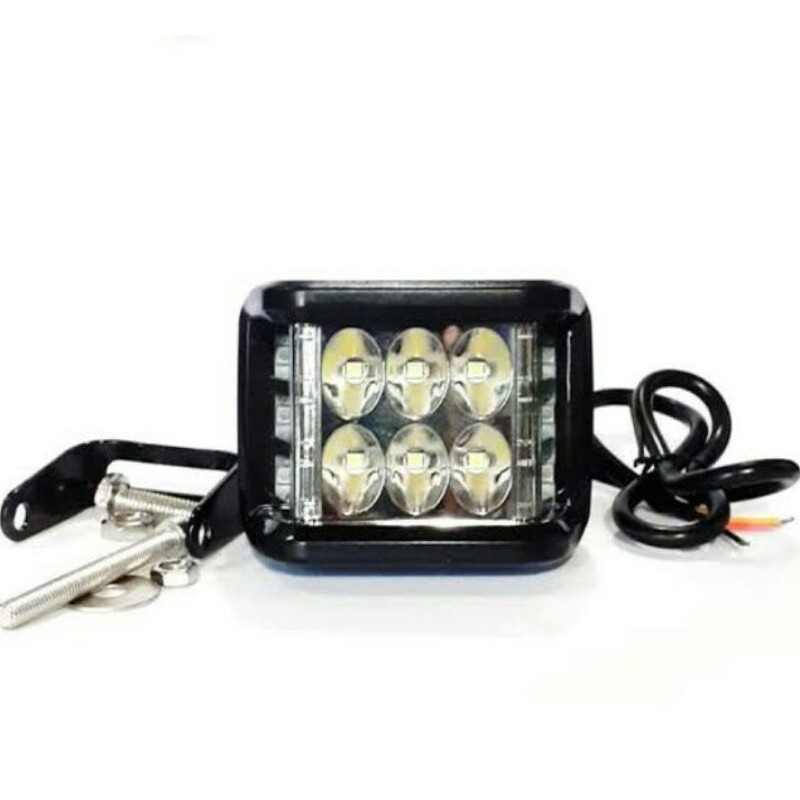 Lampu Tembak Lampu Sorot Motor Lampu Depan 6 Led Plus Strobo Kiri Kanan