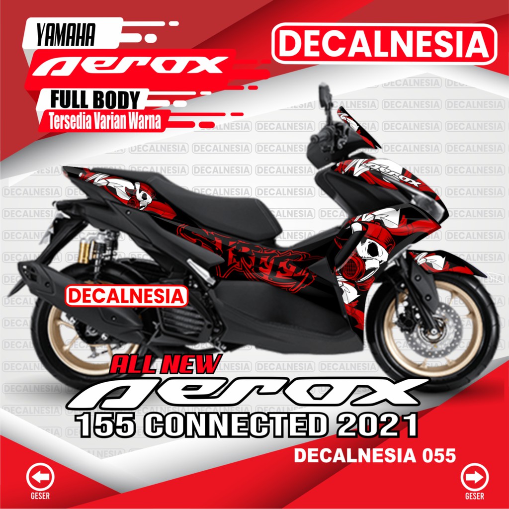Decal Stiker Aerox 2021 2022 2023 2024 New 155 Full Body Connected Variasi Motor Yamaha Modifikasi C