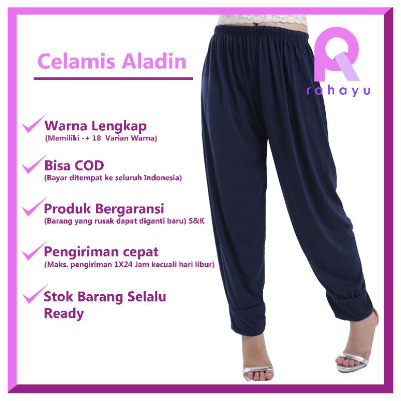 Celamis Aladin / Celana Dalaman Gamis Aladin / Celamis Aladin Kaos / Inner Gamis Aladin / Celana Harian Model Aladin / Celana Dalaman Gamis Aladin Wanita