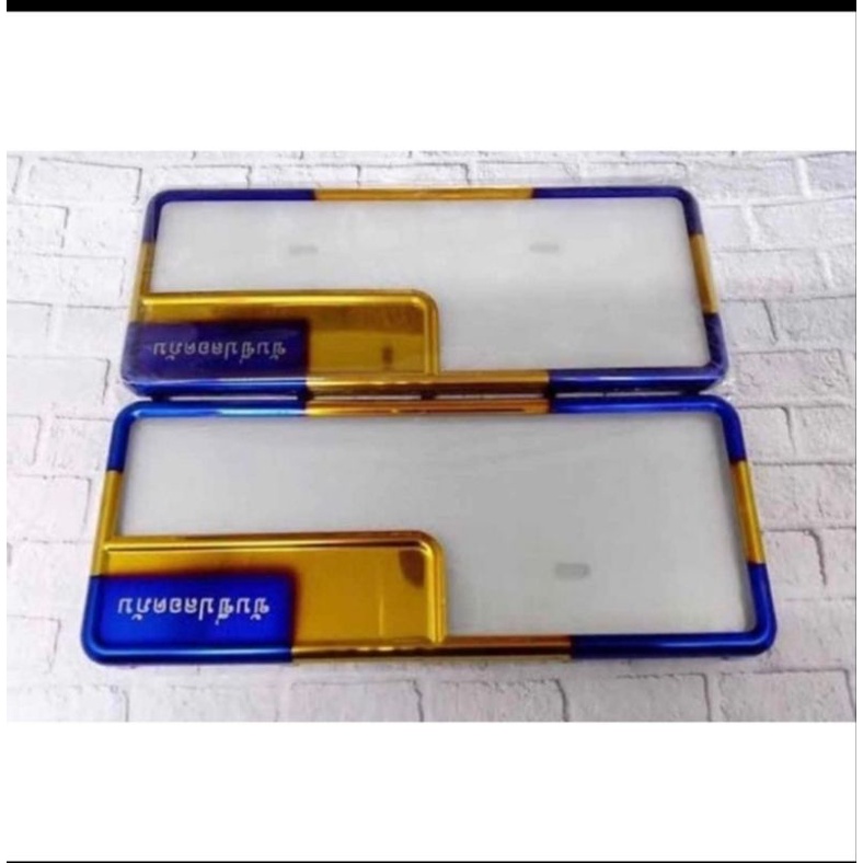 TEMPAT PLAT NOMOR MOTOR/BINGKAI PLAT NOMOR TWOTONE PLAT BINGKAI 1 SET ISI 2 PCS