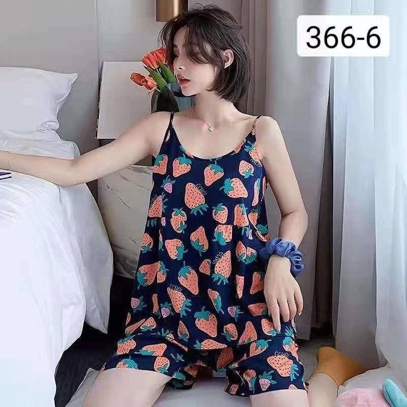 SET BAJU TIDUR WANITA + CELANA KARAKTER LUCU SATIN SNC-SNC NAVY STOBERY