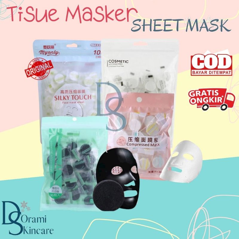 ECER MINISO DIY SILKY TOUCH CHARCOAL COMPRESSED MASK SHEET MASK MASKER WAJAH TISUE MASKER PERMEN MAS
