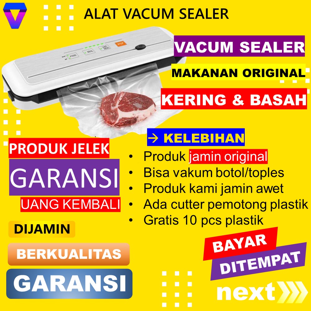 ALAT PRESS PLASTIK VACUM VACUUM SEALER MAKANAN BASAH DAN KERING VAKUM SELER PLASTIK 30CM MESIN PRES PALASTIK 30M FOOD FROZEN MINI OTOMATIS JS166