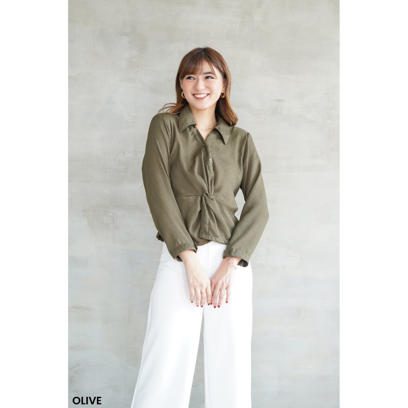 Ayumi Blouse Twisted Crinkle Atasan Wanita