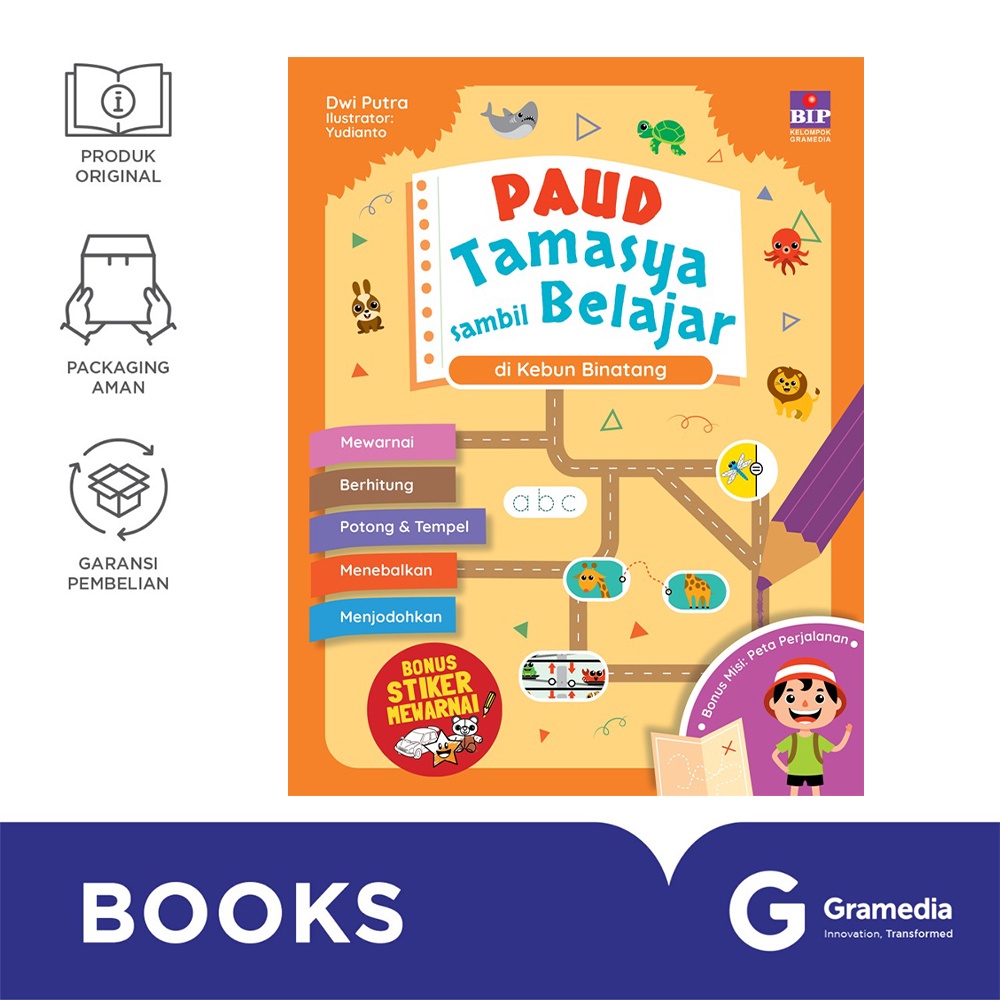 Buku PAUD Tamasya Sambil Belajar: Di Kebun Binatang (Bonus Stiker Mewarnai) (Dwi Putra)