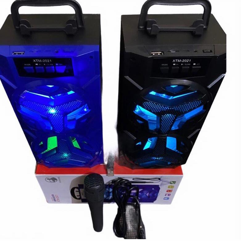 5T8  SPEAKER BLUETOOTH XTM-2021 PLUS MIC KARAOKE//SPEAKER SALON AKTIF XTM-2021//SPEAKER KARAOKE