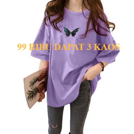 Kaos Oversize Butterfly (LD 106, P 65) / Kaos Unisex / Kaos Pria / Kaos Wanita / Kaos Korea / Kaos O