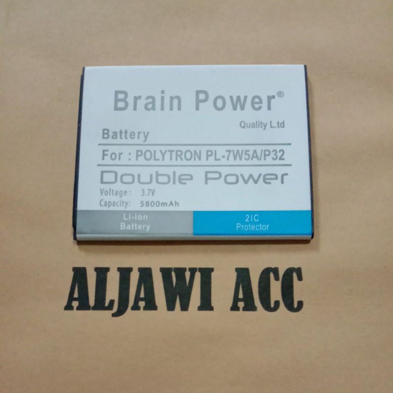 Batre Batere Baterai Polytron Rocket T6 R2509 / P32 PL-7W5A Double Power Battery