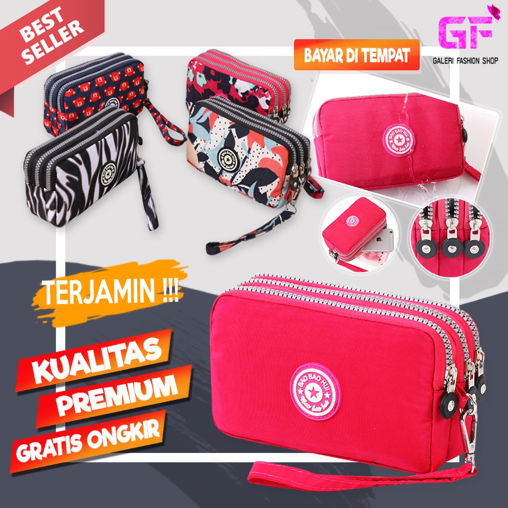 DOMPET WANITA MINI POUCH TEMPAT HP FASHION WANITA CEWEK SIMPLE NYLON WATERPROOF IMPORT MURAH GF634