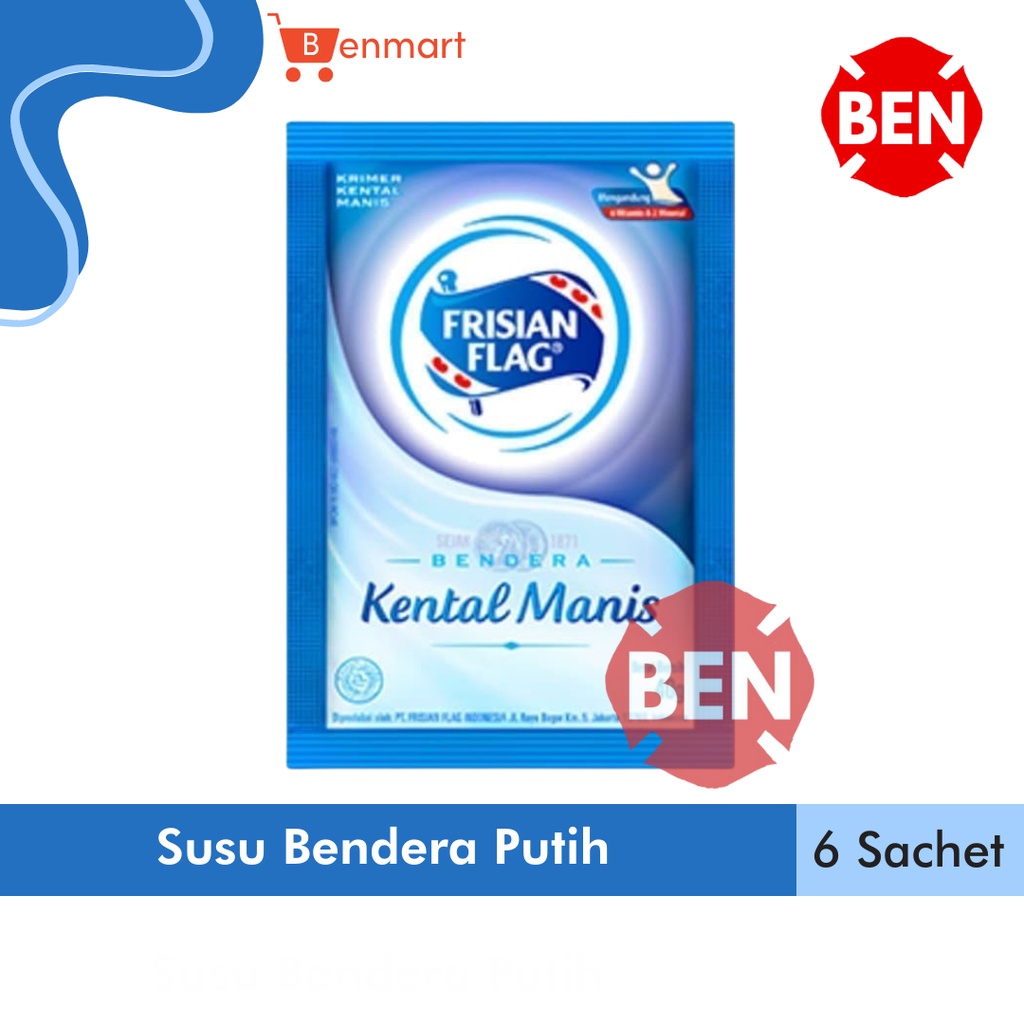 

SUSU BENDERA FRISIAN FLAG KENTAL MANIS 1 RENCENG 6 SACHET 40gr 40 gr - Putih Grosir Murah Pcs Saset