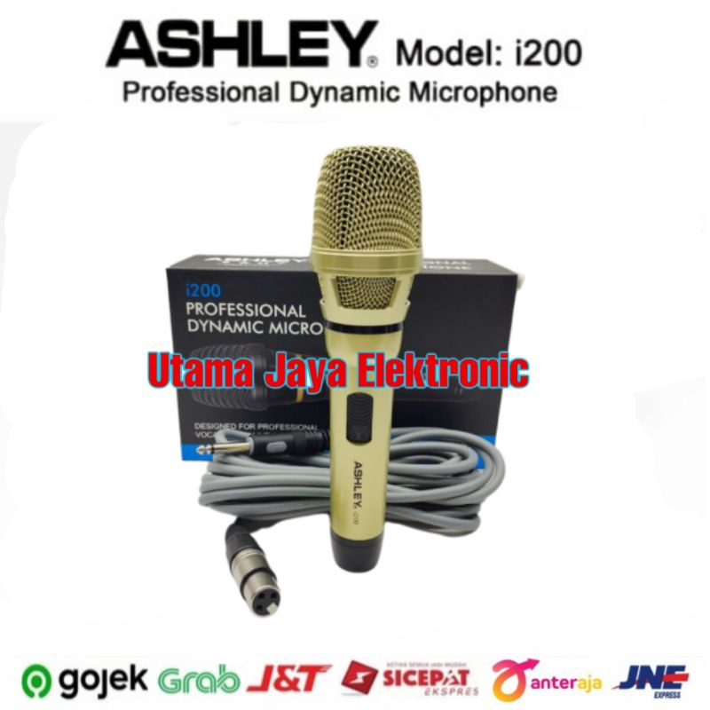 Mic Kabel Ashley i200 Microphone Dynamic Profesional I200 Original