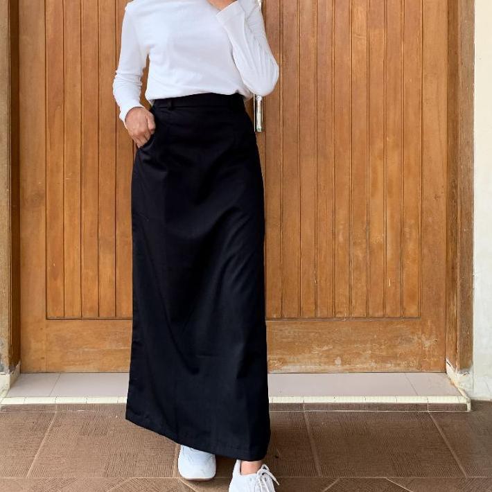 Rok Kerja Line A Maxi Skirt Size L2 L5 Wanita