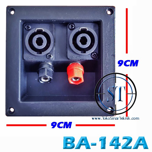 BA-142A Terminal Speaker Box Kotak Speakon Segi 2 Pin 2 Lubang Audio Soket Spikon