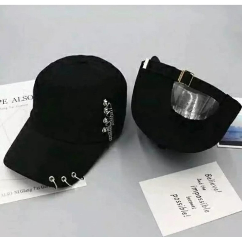 Topi Pria Ring Anting Rantai Korea Kpop//Topi Ring BTS Remaja keninan REALPICT