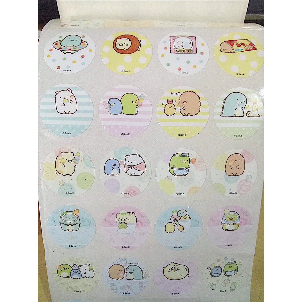 

Label nama anti air stiker waterproof Premium Sumikko Gurashi Round Ori