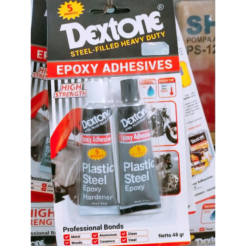 

Lem DEXTONE 48 gr Expoxy Perekat 5 menit Tahan Air dan Panas Besi Baja ORIGINAL