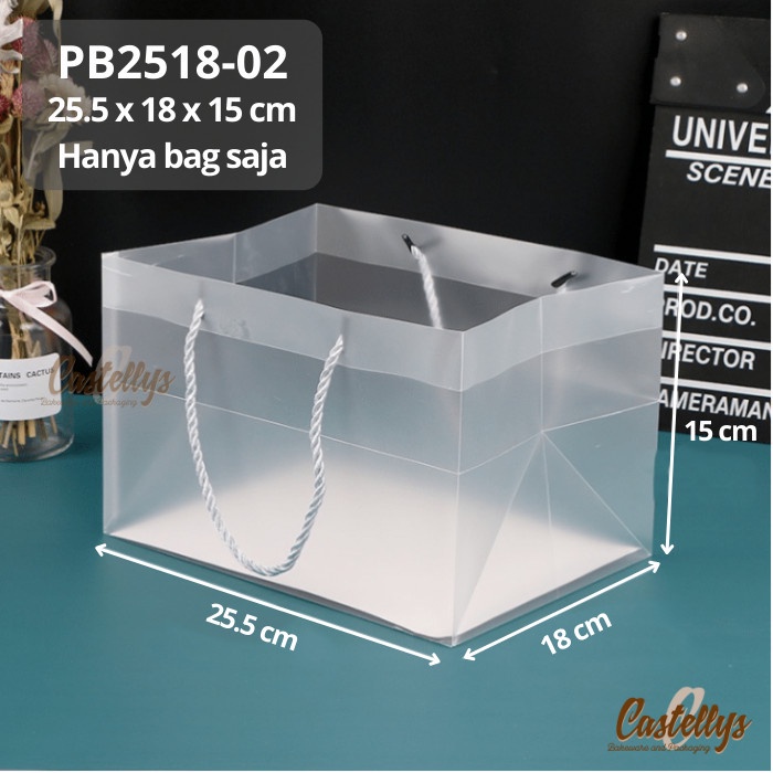 

5 PCS PB2518-02 Paper Bag Hampers Plastik DOFF Kotak Box Packaging Kue