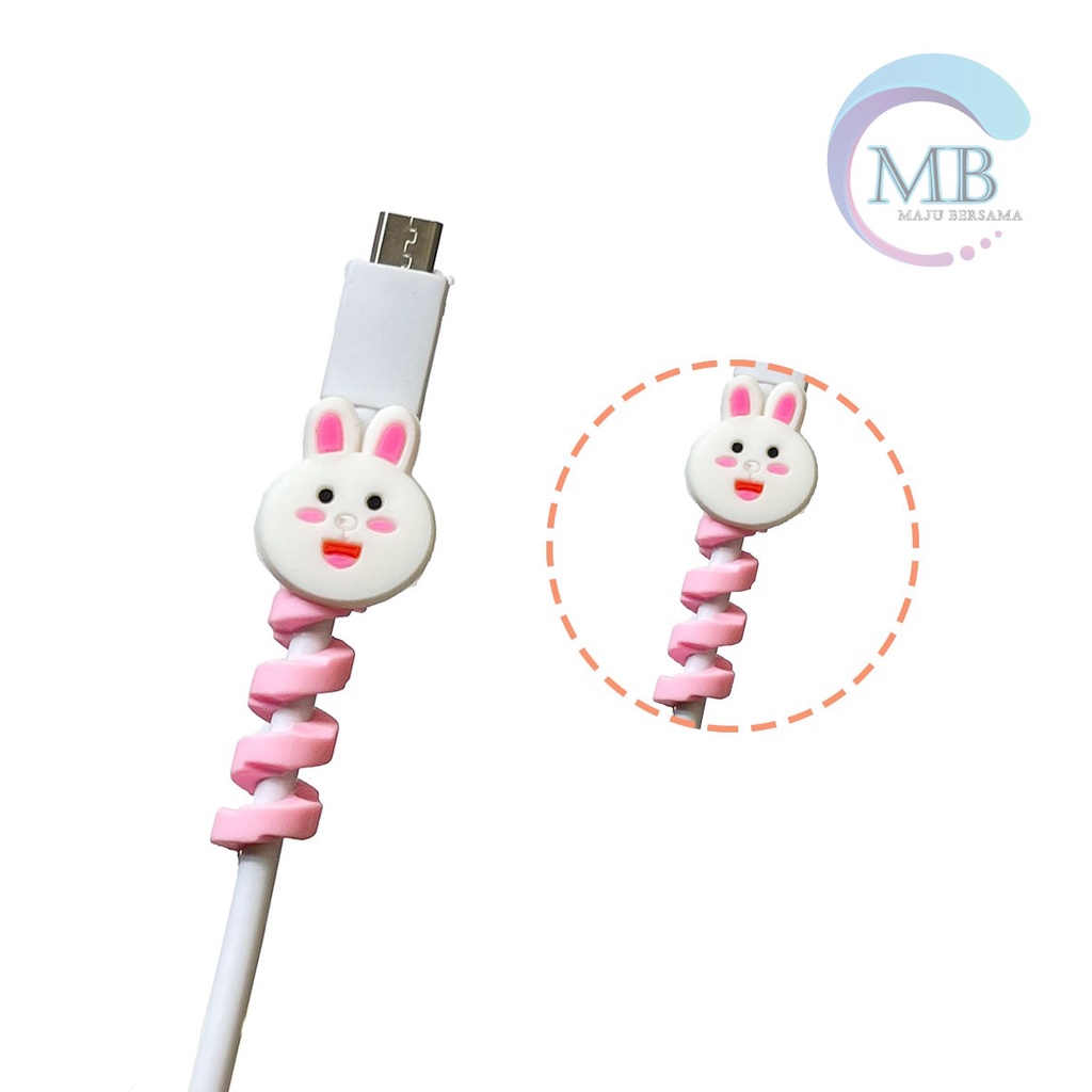 Cable Saver TWIST Cable Protector SPIRAL Pelindung Ujung Kabel karakter android iphone MB3188