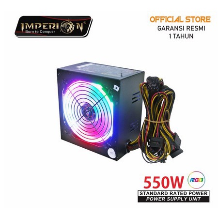 ITSTORE Imperion PSU 550W RGB with 6Pin VGA Power Supply PSA  550 watt 500watt Gaming dan 12cm bergaransi resmi 1 tahun