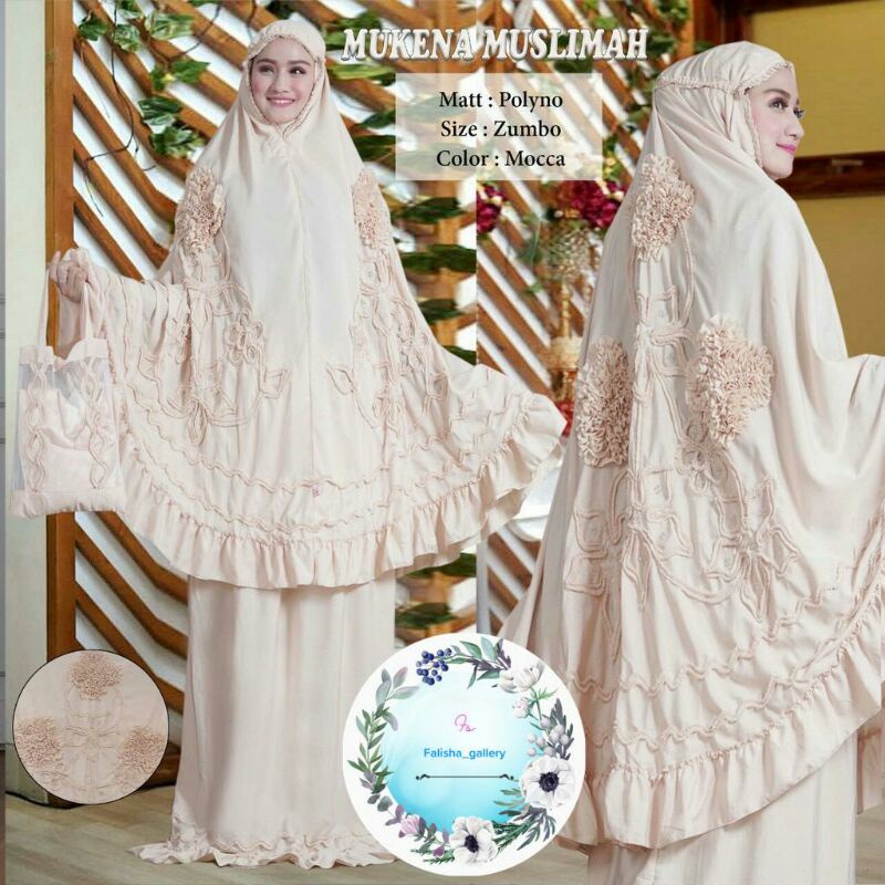 MUKENA KATUN MIKRO LOVEY GHAISANI ORI MOTIF BUNGA MODE PLUS TAS MUKENA