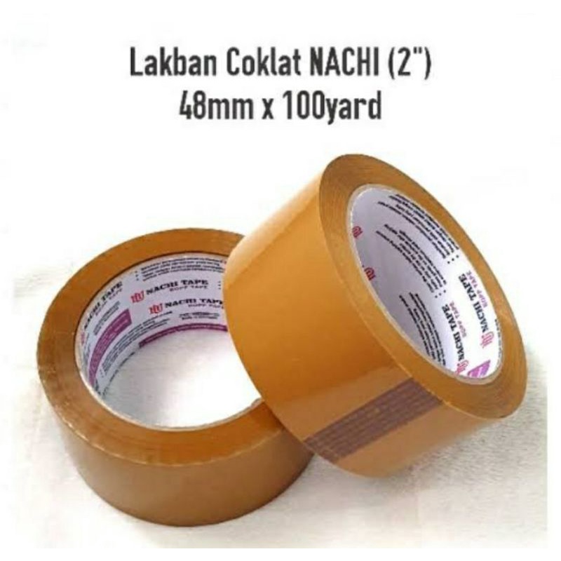 

Lakban coklat Nachi 2 inch 100 yard kualitas terbaik ORI Core Ungu