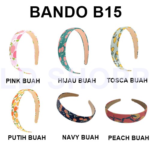 LDS Bando B15 Motif Bunga/Korea Style Headband Solid Color Flower Pattern Lattice Hairband