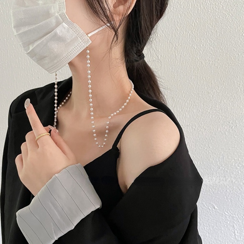 2022 Rantai Kacamata Gantung Anti Hilang / slip Hias Mutiara Gaya Korea Untuk Wanita