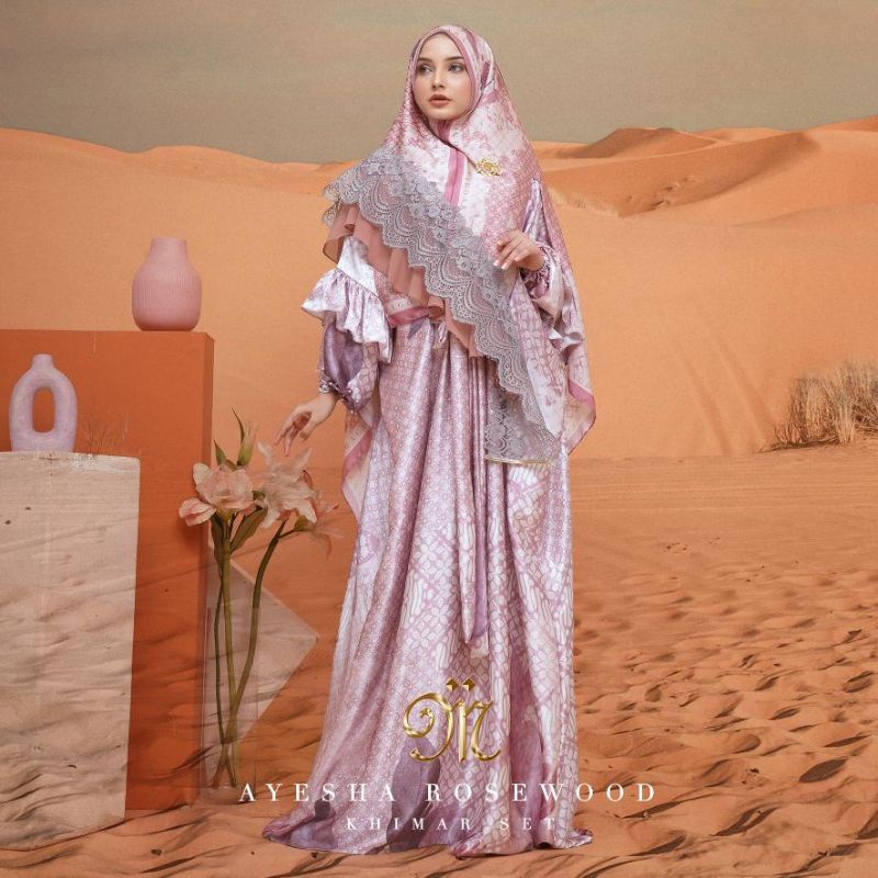 MAGDARA - AYESHA ROSE WOOD - SET KHIMAR - SET SCARVES - KHIMAR - DRESS