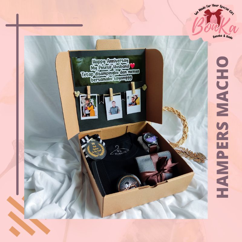 Kado Custom Cowok / Hampers Jam Tangan Cowok / Kado Kaos / Hadiah untuk Cowok / Kado Box / Surprise 