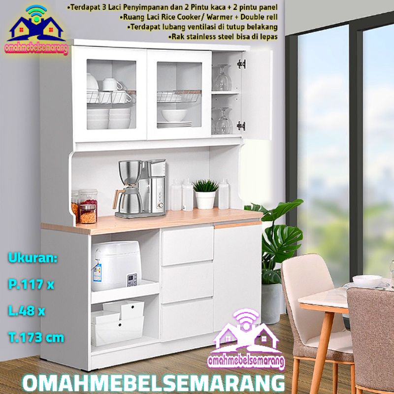 Jual Lemari Dapur 3 Pintu KSC TULIP Kitchen Set Almari Rak Piring Gelas Shopee Indonesia