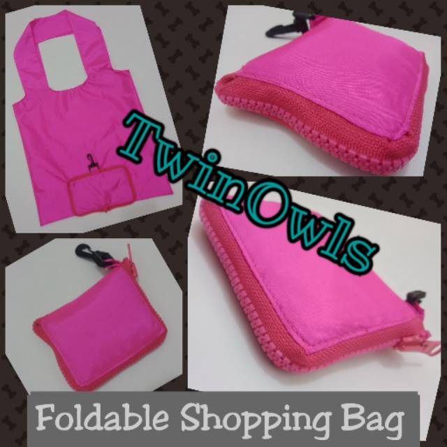 Foldable shopping bag / tas lipat resleting untuk belanja / tas belanja lipat