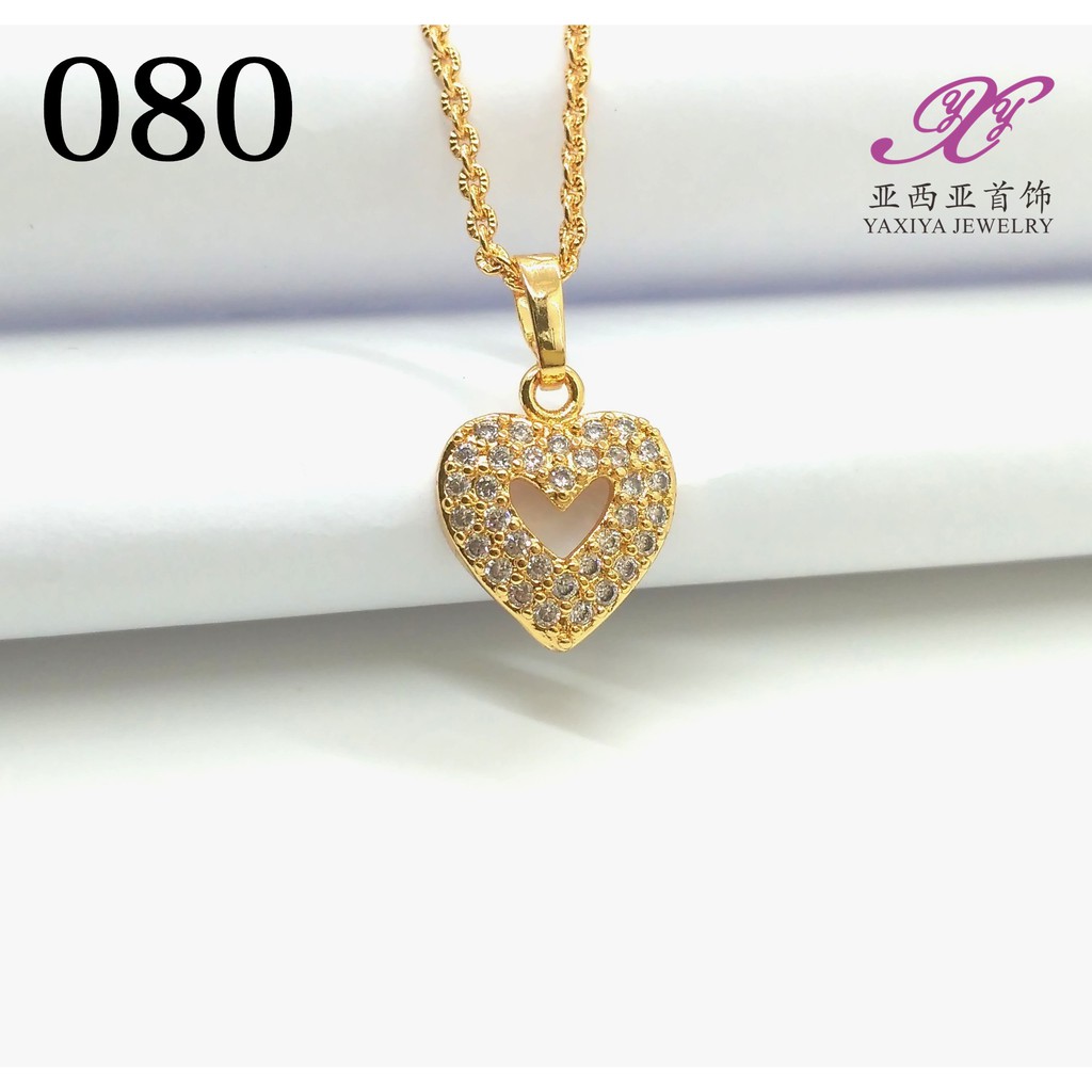 

Liontin Emas Motif Hati Permata Perhiasan Lapis Emas 18K Yaxiya Jewelry 080
