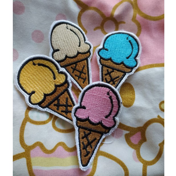 Patch Bordir ICE CREAM /Patch bordir lucu