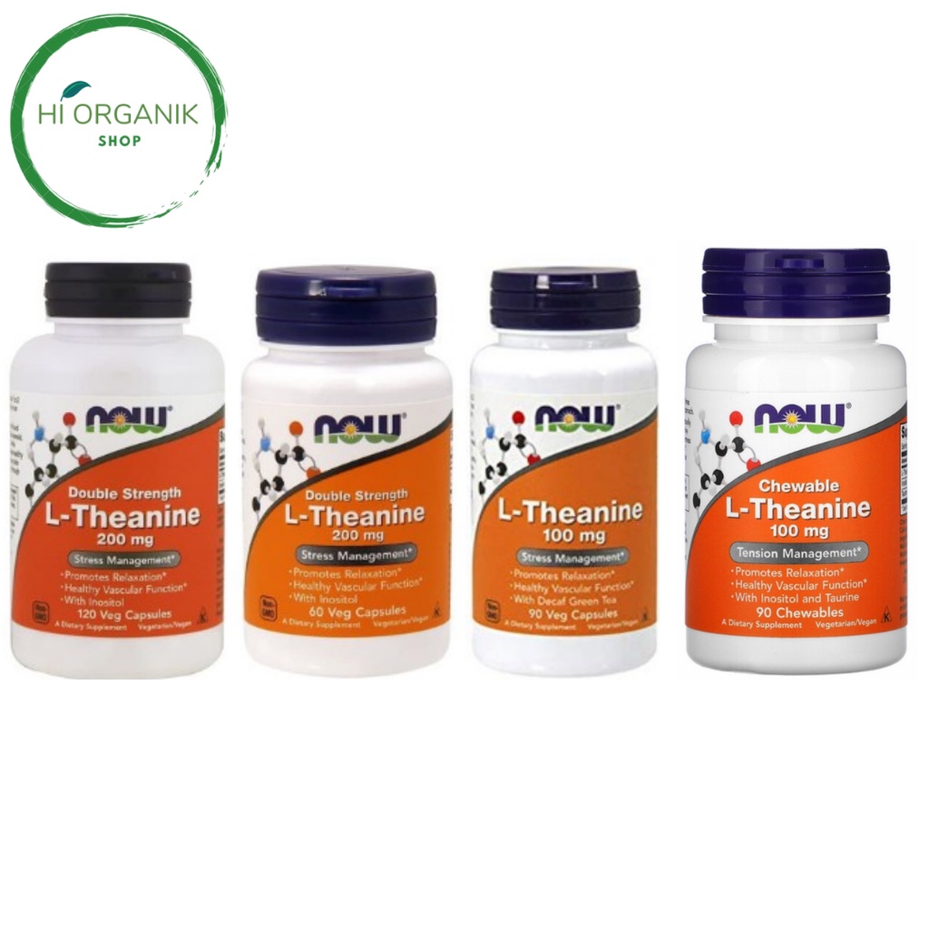 Now Foods L Theanine 200 mg 60 Caps ; 100 mg 90 Caps ; Double Strength L Theanine 200 mg 120 caps ; 