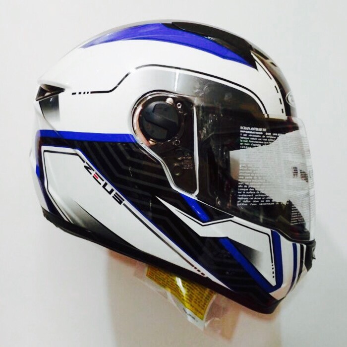 zeus 811 white blue black putih biru hitam AL16 helm full face M L XL