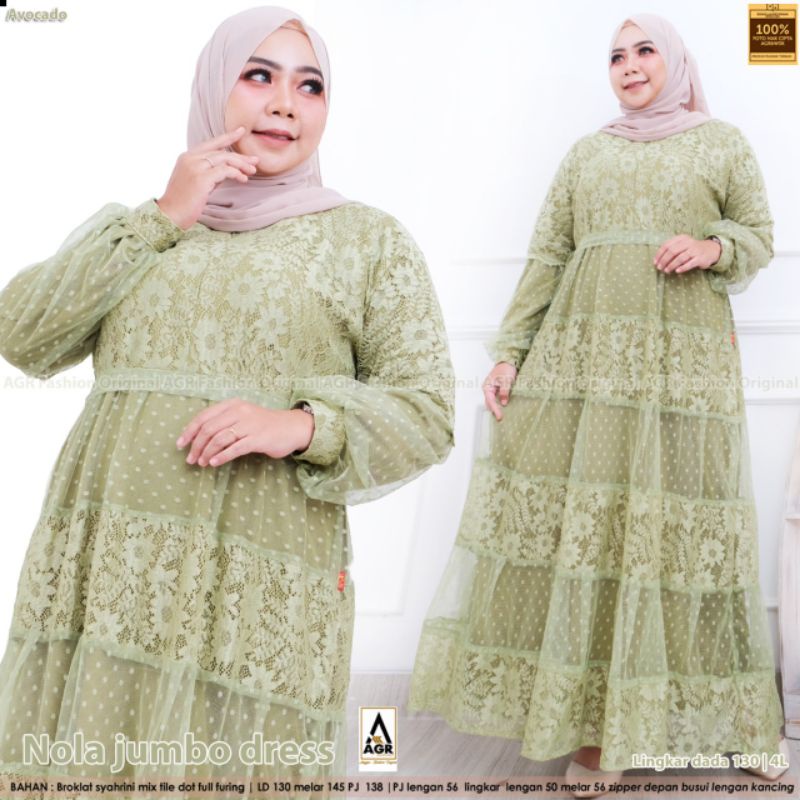 Gamis bruklat wanita Nola Jumbo Dress