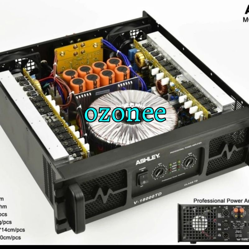 POWER AMPLIFIER 2 CHANNEL ASHLEY V18000TD V 18000 TD POWER AMPLI ORI