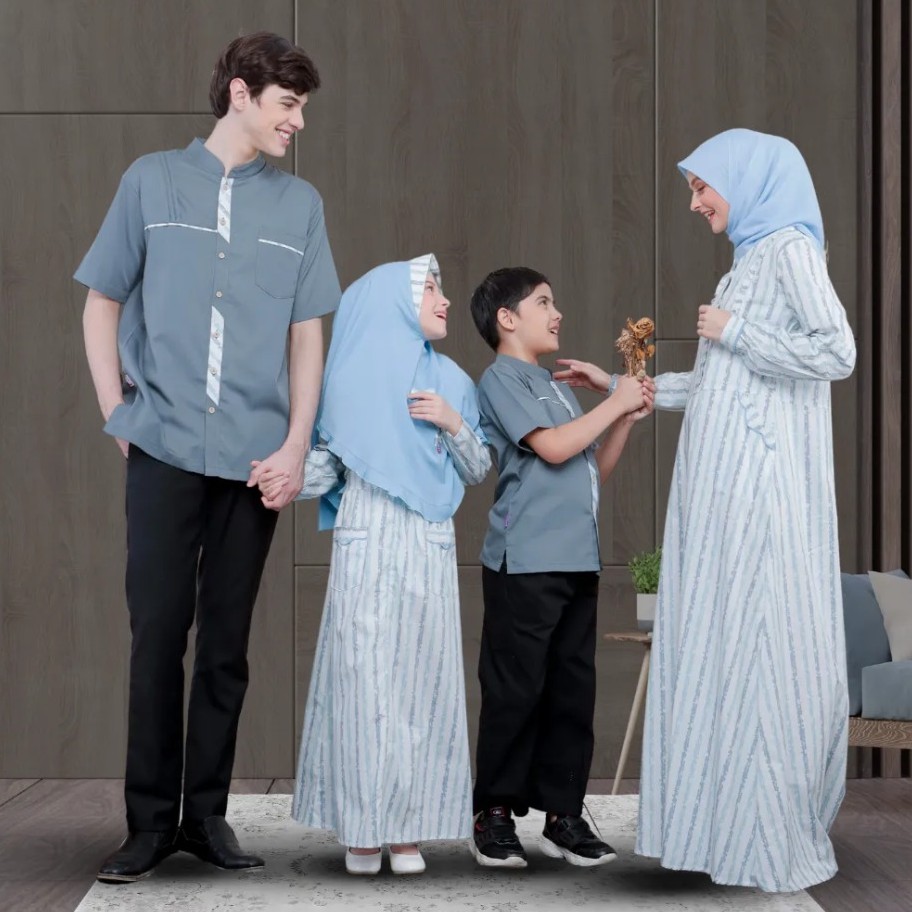 BAJU SARIMBIT KELUARGA PROMO 2022 / COUPLE KELUARGA RAUNA SARIMBIT 297 BIRU / SARIMBIT COUPLE KELUAR