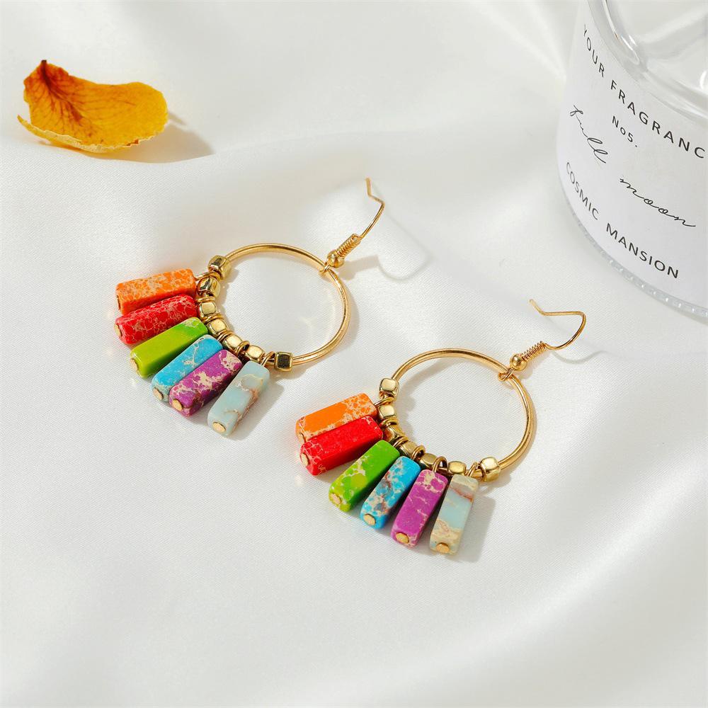 REBUY Rebuy Rainbow Earrings Lucu Manis Wanita Awan Paduan Perhiasan Gaya Boho