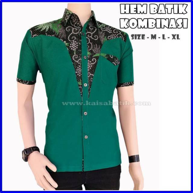 Download Kemeja Polos Kombinasi Batik Terbaru - Kumpulan Model Kemeja