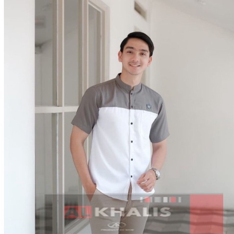Baju Kemeja Koko Pria Lengan Pendek Kombinasi Baju Muslim Terbaru Alkhalis