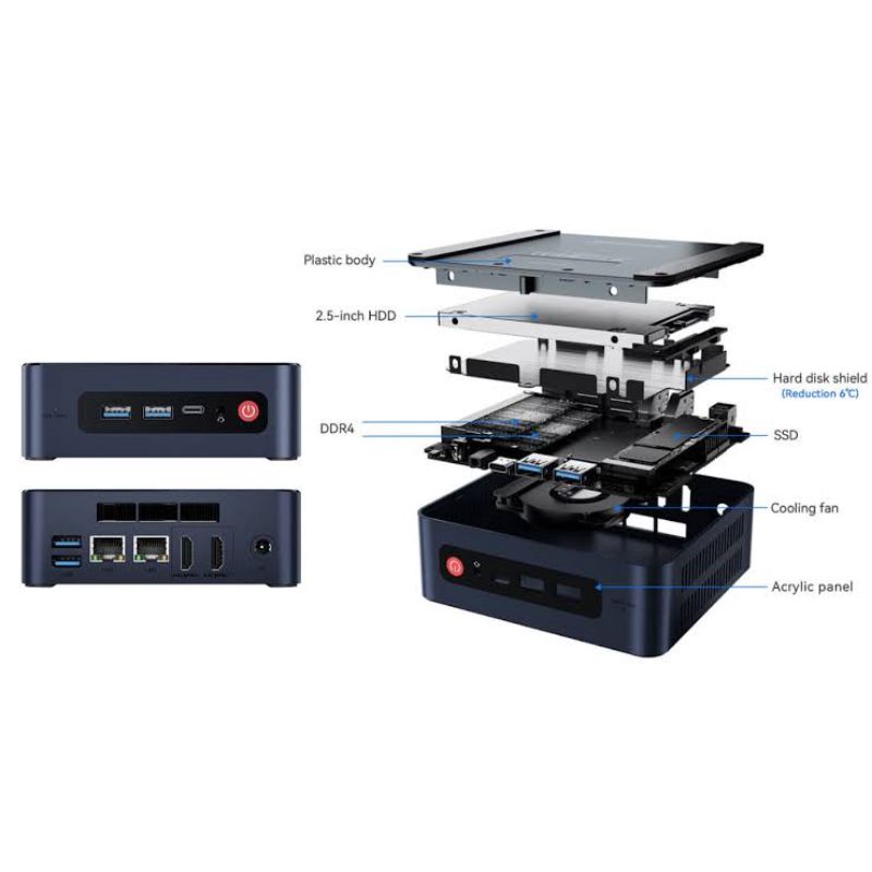 Mini Pc Beelink U59 Pro Intel N5105  SSD3 Dual LAN Win11 Home